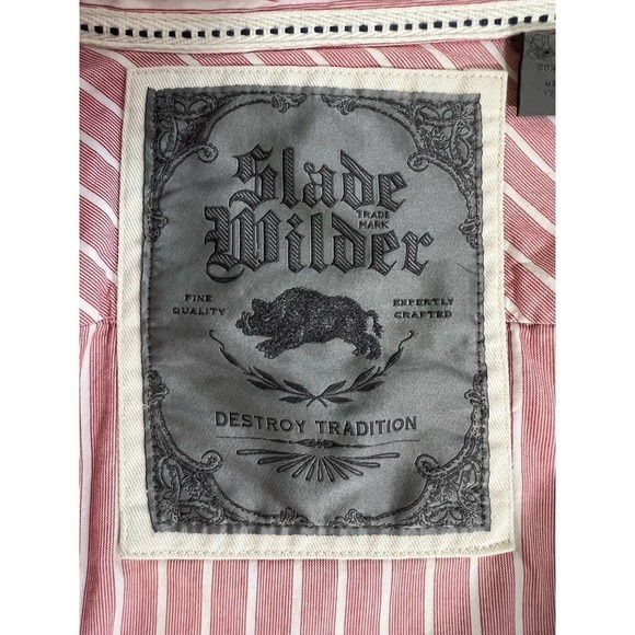 3/$27 Men’s Slade Wilder Long Sleeve Button Down Shirt in Red, size Large - Picture 9 of 14